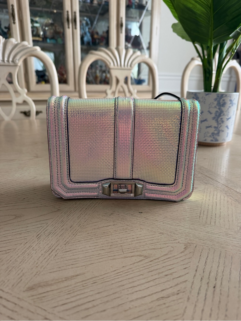 Rebecca Minkoff Mini Crossbody Bag - Silver Holographic